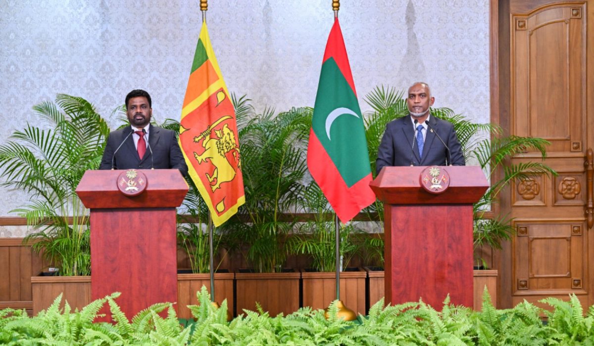 ލަންކާގެ ރައީސް ރާއްޖެއަށް ކުރެއްވި ރަސްމީ ދަތުރުފުޅުގައި ބޭއްވި ޖޮއިންޓް ސްޓޭޓްމަންޓް--- ފޮޓޯ: ރައީސް އޮފީސް