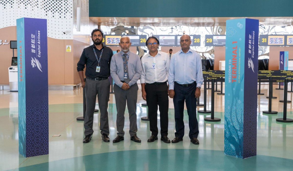 އާ ޓާމިނަލަށް  ޖެއްސި ބެއިޖިން އެއާލައިންސް އަށް މަރުހަބާ ކިޔުމަށް ބޭއްވި ރަސްމިއްޔާޓުގެ ތެރެއިނ ް(ފޮޓޯ/އެމްއޭސީއެލް